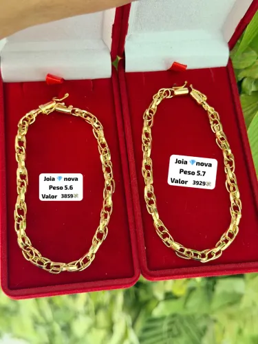 Pulseira de ouro 18k Novas | industriais | chama na qualidade