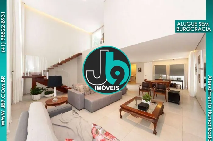 Residência de luxo com 3 suítes e 3 vagas de garagem no Mossunguê, Curitiba-PR: Imóvel imp