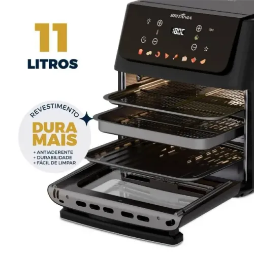 Fritadeira Air Fryer Oven Britânia 11 Litros 8 Funções 1800W - 110V