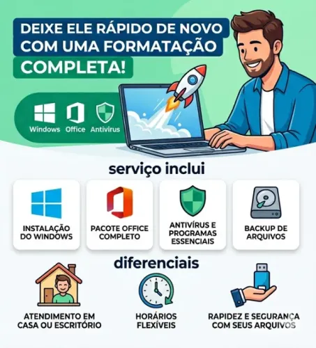 Formatação Computador ou Notebook / Domicílio ou empresa