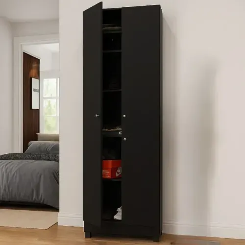 OFERTA armário multiuso preto com chave