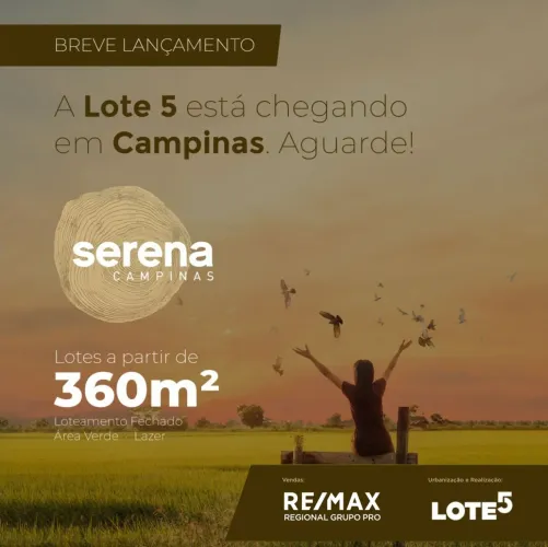 Lançamento Serena Campinas Condomínio Fechado,Lotes a Partir de 360m2 Lazer Completo,Segur