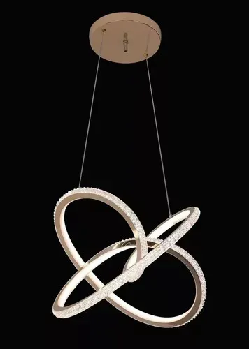 Mostruário -Promoção Lustre Pendente Luxo Moderno Curvas Dourado Cristal K9 TM 6900