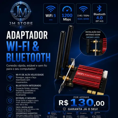 Adaptador Wi-fi & Bluetooth