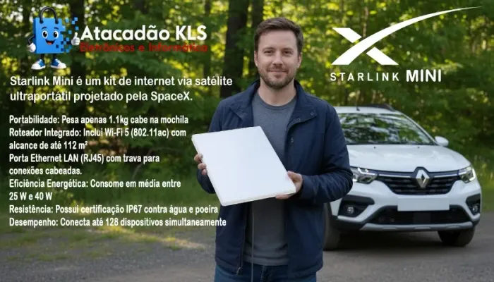 Starlink Mini internet via satélite ultraportátil