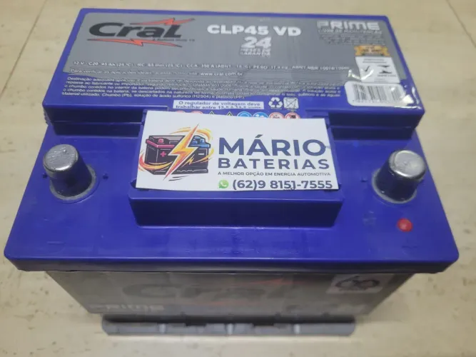 Bateria CRAL 45 Ampéres. ANO 2025. Estado de zero 6 meses de garantia. 45A<br>Estado de zero!