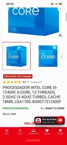 I5 12400F | NA PICHAU está 829,00