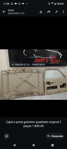 Peça antiga gol 1980