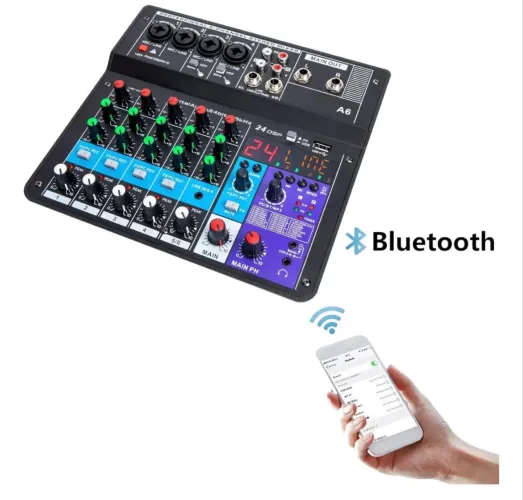 6 Canais Console Mixagem Profissional 48v Phantom Mesas Som