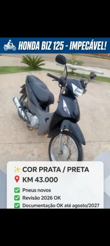 Honda Biz 125 Zerada, Documentada pneus novos