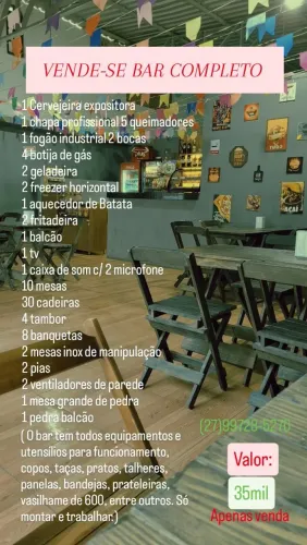 Vende-se Bar completo