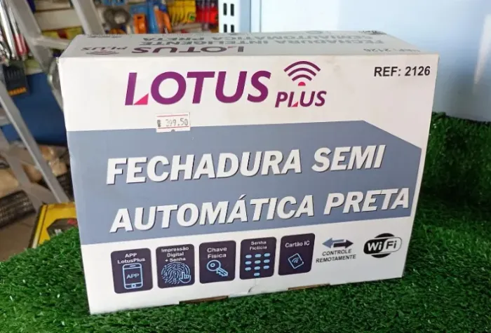 FECHADURA SEMI AUTOMÁTICA LOTUS PLUS PRETA - REF. 2126