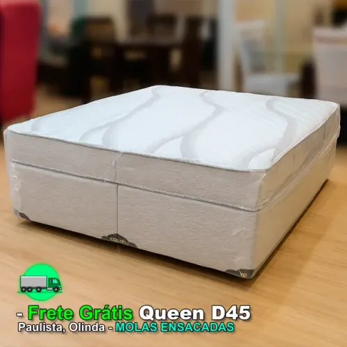 Camas Queen Bipartidas Base + Colchão