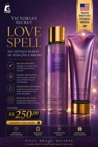 Kit Victorias Secret Hidratante + Bodysplash (Love Spell)