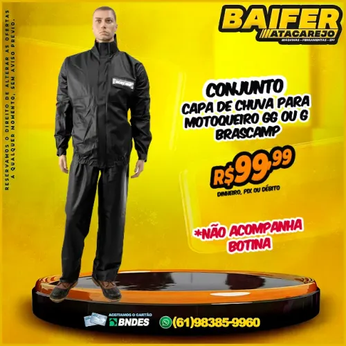 Conjunto Capa de Chuva Para Motoqueiro GG ou G Brascamp