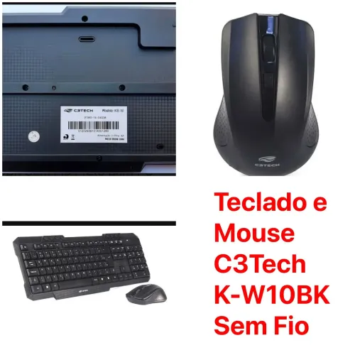 Teclado e Mouse C3Tech K-W10BK Sem Fio