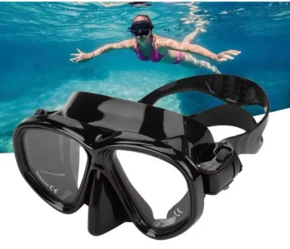Óculos De Mergulho Vidro Temperado Silicone Máscara Snorkel Novo