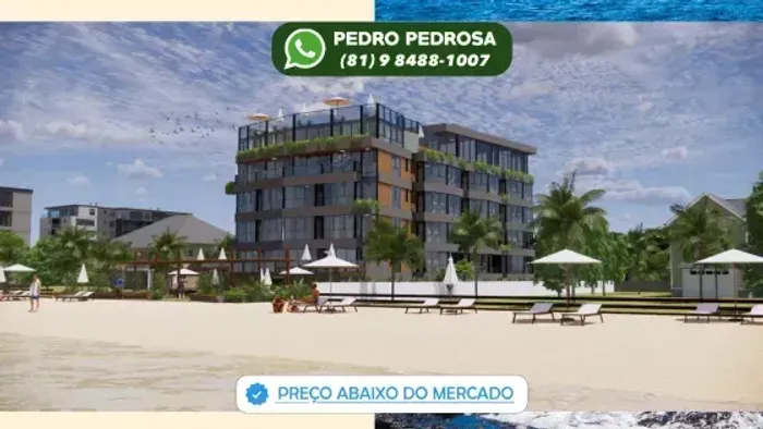 Flat à venda em Porto de Galinhas 30 metros à beira mar pertinho das piscinas naturais