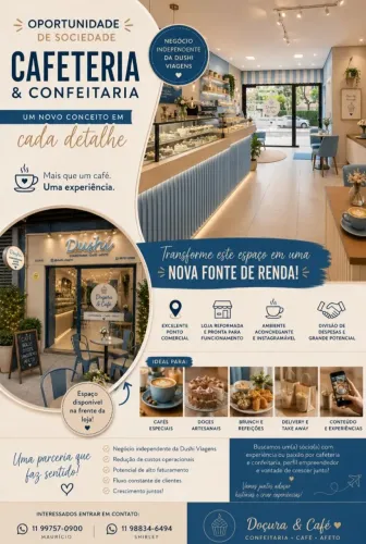 OPORTUNIDADE DE SOCIEDADE CAFETERIA E CONFEITARIA