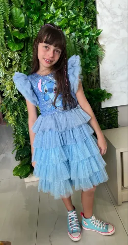 Vestido aniversário Stitch