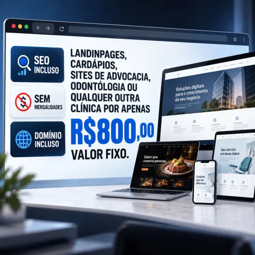CRIAÇÃO DE SITES PROFISSIONAIS POR R$ 800,00 ? VALOR FIXO