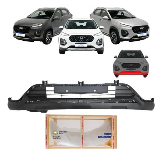 Spoiler Inferior Dianteiro Tiggo 3x Pro Plus 2021 2022 2023 Preto