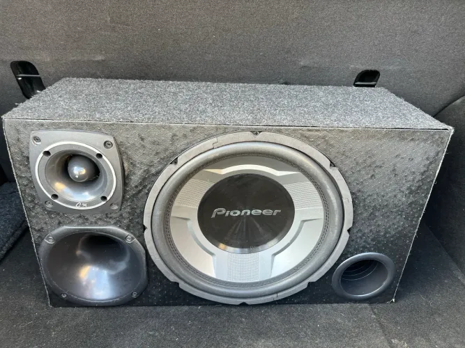 Caixa trio Pionner 12 + Módulo Taramps TI 1500 + Conversor para RCA Slim 12v JFA