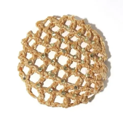 Rede para Coque de Cabelo com Strass Cor Bege