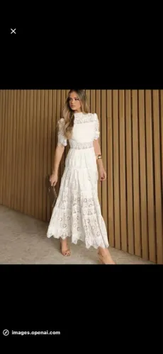 Vestido Midi Melanie Off-White - Ave Rara 