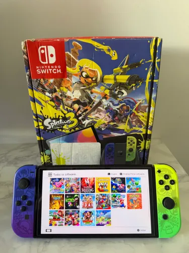 Nintendo Switch Oled versão Splatoon com 128Gb - Desbloqueado