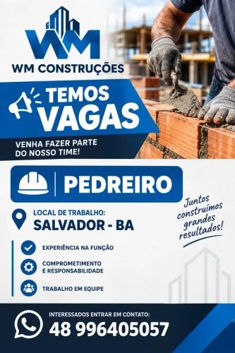 VAGA PARA PEDREIRO
