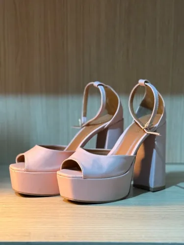 Sandália Plataforma meia pata Bloco Rosé