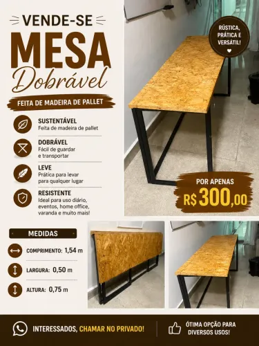 Mesa dobrável
