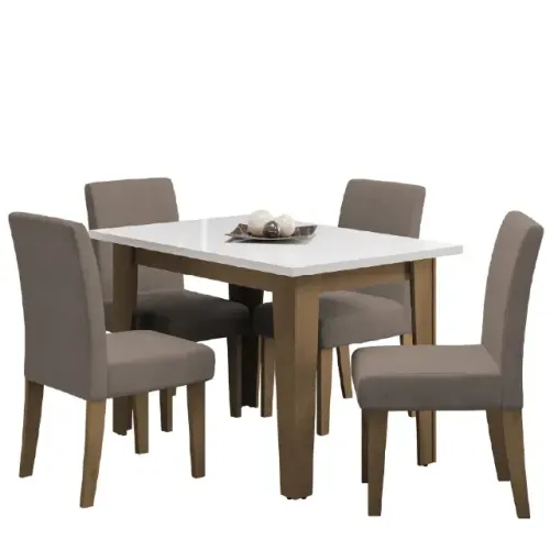 Mesa de Jantar 4 Cadeira Tampo de 0,80 cm