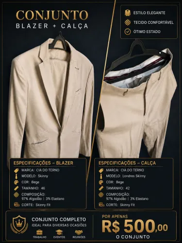 Blaze Conjunto Social Masculino Cia do Terno