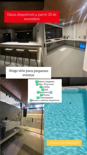 Alugo sitio para pequenos eventos