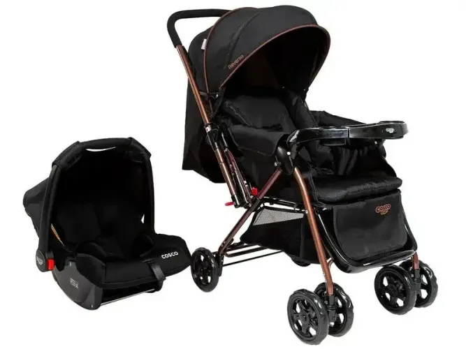 Carrinho de Bebê Alça Reversível com Bebê Conforto Cosco Kids