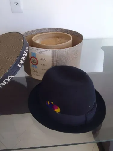 Chapéu Prada, Executive, na caixa, nunca usado, estilo Derby Bowler, raridade absoluta