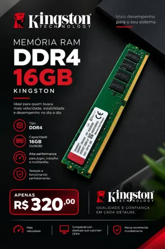 Memória RAM DDR4 16gb
