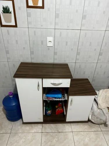 Armário de Cozinha Balcão com Fruteira e Gaveta - Compacto e Prático