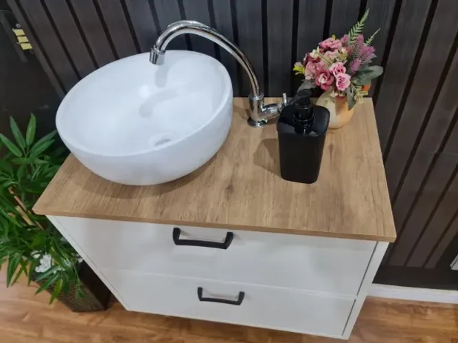 Armário Para Banheiro ou Lavabo 100% MDF Mais Cuba a Pronta Entrega