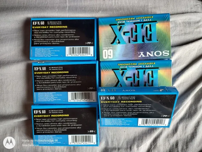Lote de 6 Antigas fitas cassete Sony EF-X 60, lacradas