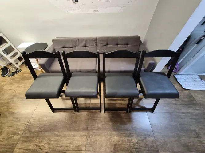 Conjunto com 4 cadeiras altas bisturi preta