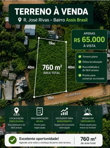 ? TERRENO À VENDA - BAIRRO ASSIS BRASIL  