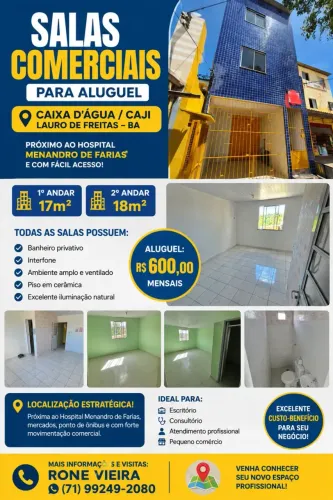 LOCAÇÃO SALAS COMERCIAIS CAJI