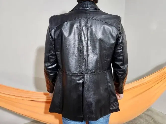 Jaqueta couro legítimo (Estilo blazer)