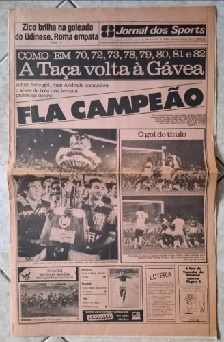 Jornal Dos Sports Flamengo Campeão Taça Guanabara 1984<br>Guanabara 1984