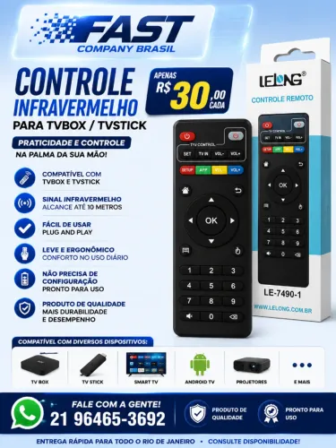 Controle Remoto Infravermelho para TV Box TV Stick Android Universal