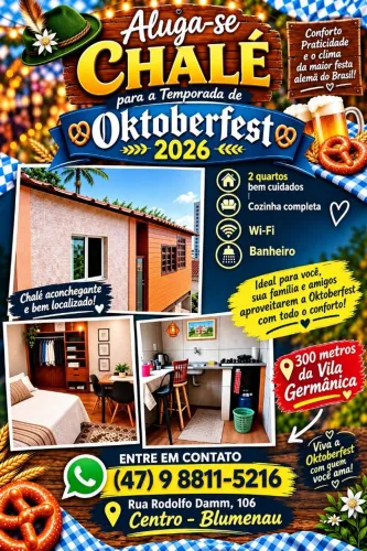 Alugo 2 quartos para temporada da Oktoberfest