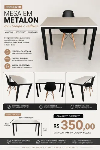 ? CONJUNTO MESA EM METALON + CADEIRA ?